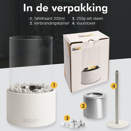 Saroda Tafelhaard - Wit - Rond - verpakking