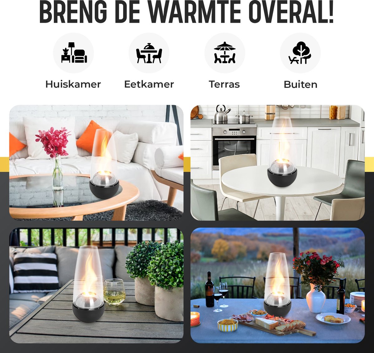 Saroda Tafelhaard Lang - Zwart - warmte