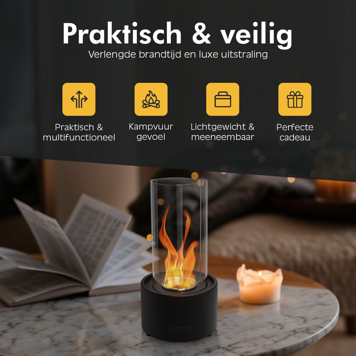 Saroda Tafelhaard - Tornadovlam - Zwart - veiligheid