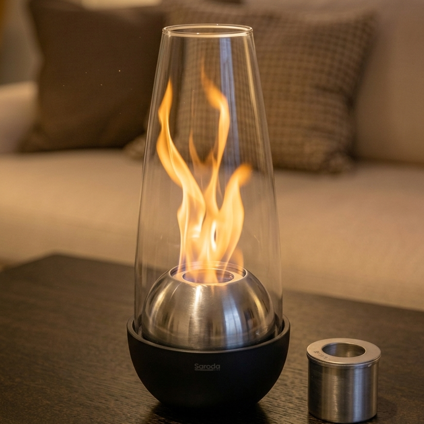 Saroda Tafelhaard Lang - Zwart - warme sfeer - tafel - bank