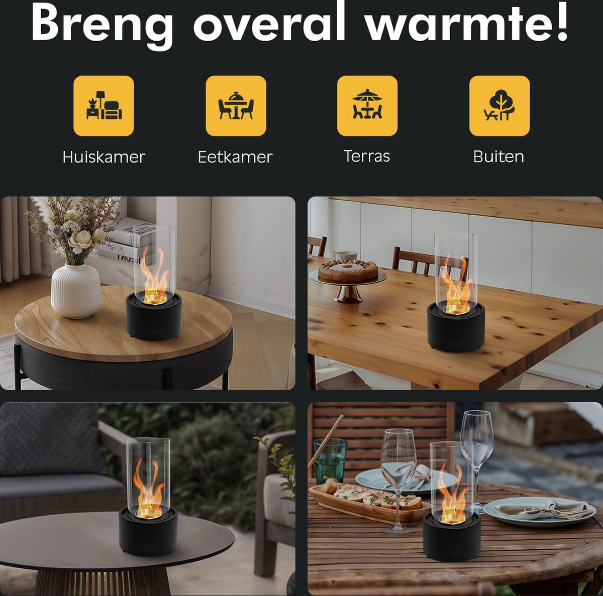 Saroda Tafelhaard - Tornadovlam - Zwart - warmte