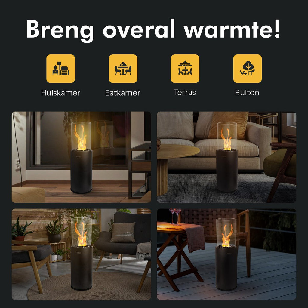 Saroda Tafelhaard - 80CM - Zwart - XXL - warmte