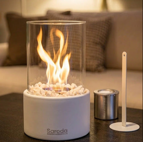 Saroda Tafelhaard - Wit - Rond - warme achtergrond - tafel - bank